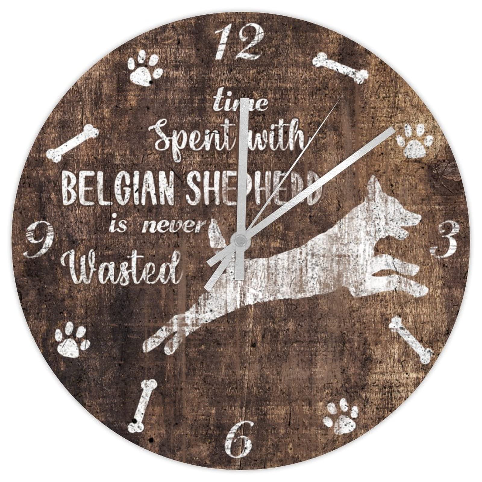 Horloge murale Berger Belge style rustique chic en bois haut de gamme