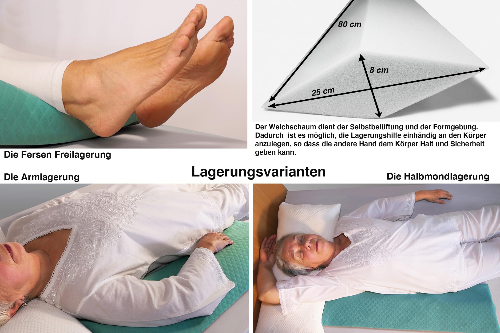 Lagerungshilfe. Lagerungskissen. 30° Lagerung. Dynamisch. Dekubitus Prophylaxe. Medizinprodukt Klasse 1