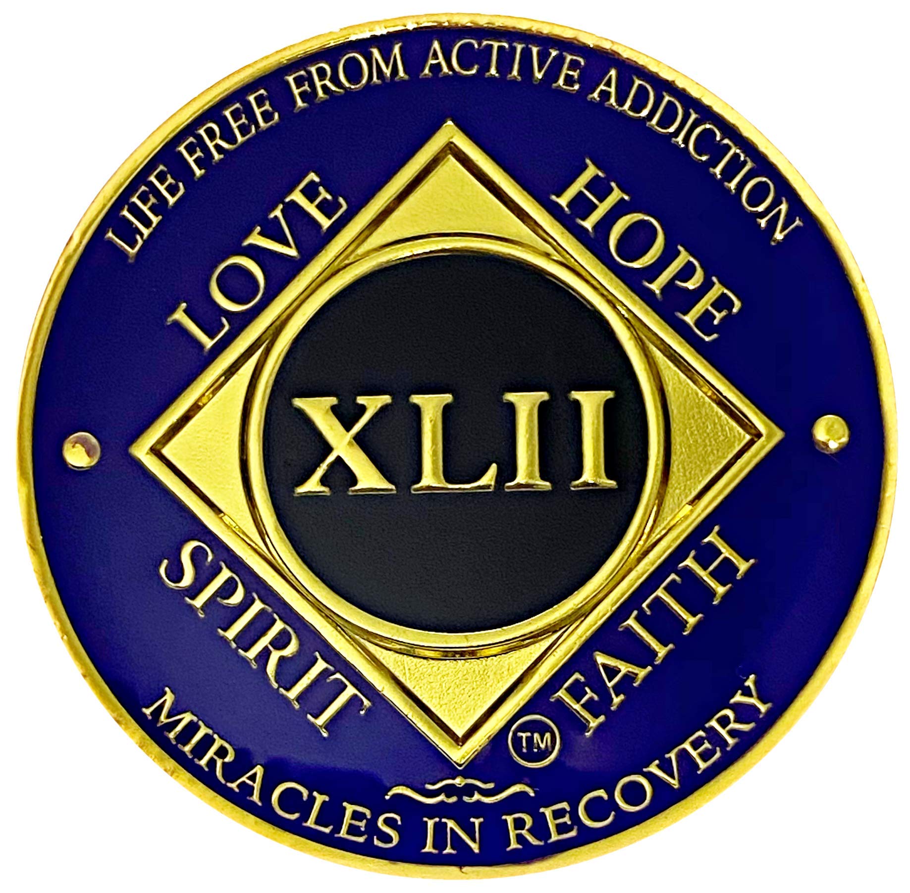 Simply Minimal NA 42 Year Coin, Narcotics Anonymous Medallion (Purple NA 42 Year Coin)