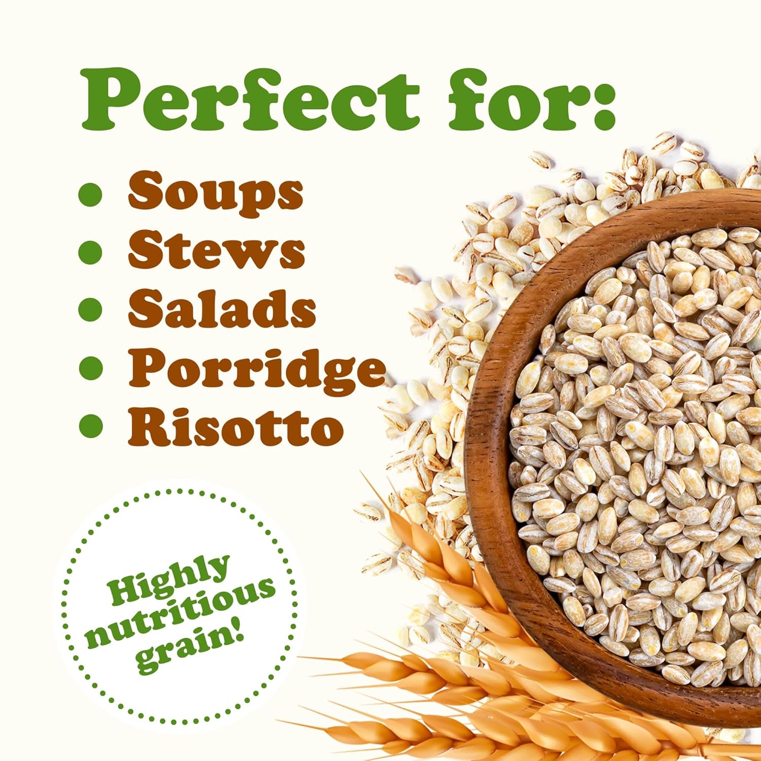 Food to Live - Pearl Barley, 15 Pounds Processed Hulled Barley, Cereal Grain, Kosher, Vegan, Bulk. Cooks Faster than Hulled Barley. High in Fiber. Great for Soups, Risottos.