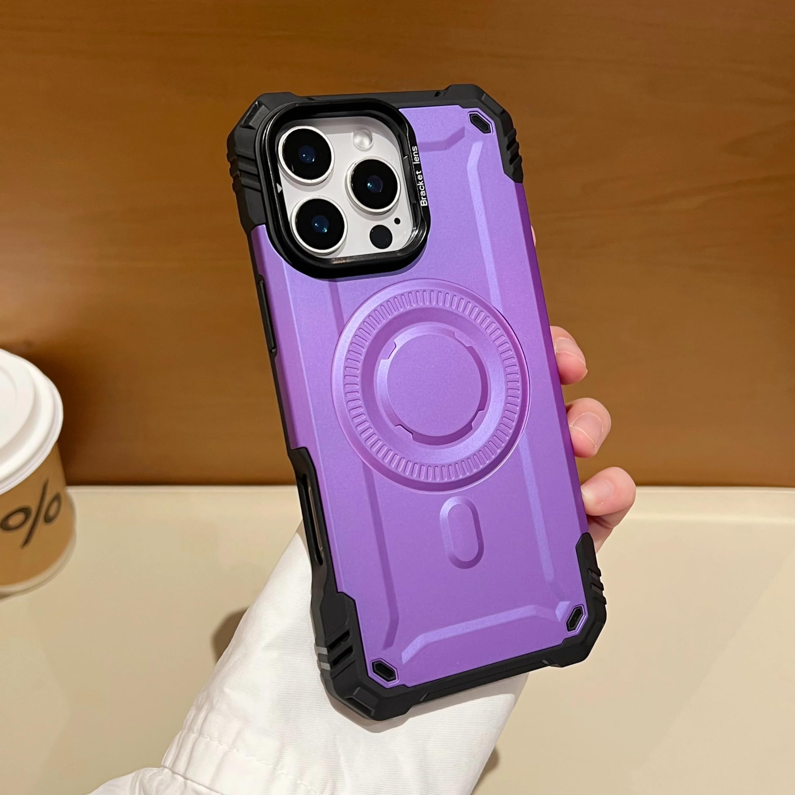 Coque magnétique pour iPhone 11 violette avec protection d'objectif - 7