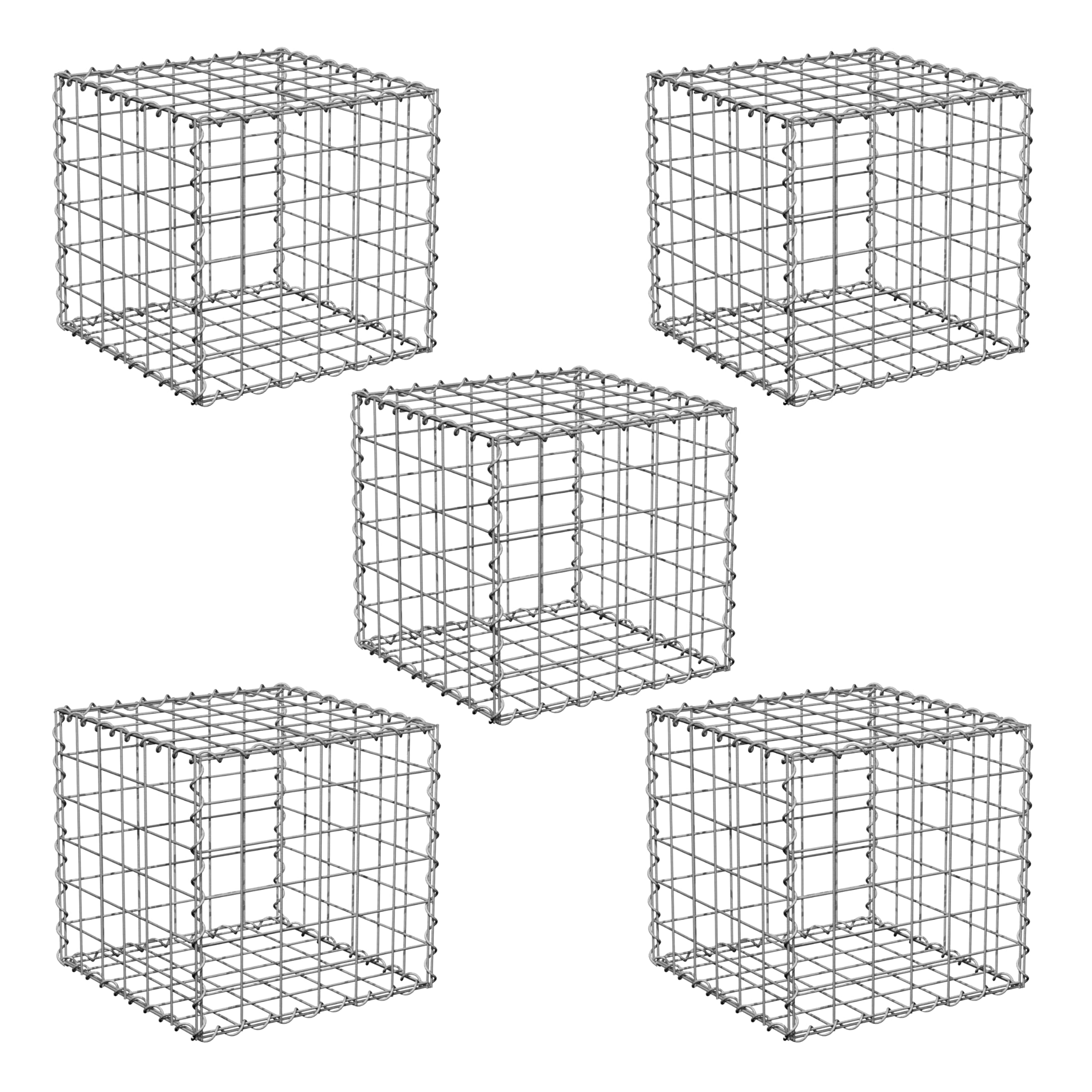 Suregreen Gabion Basket, Galvanised Steel Cage, 50x50x50cm, Pack of 5 โ image 1