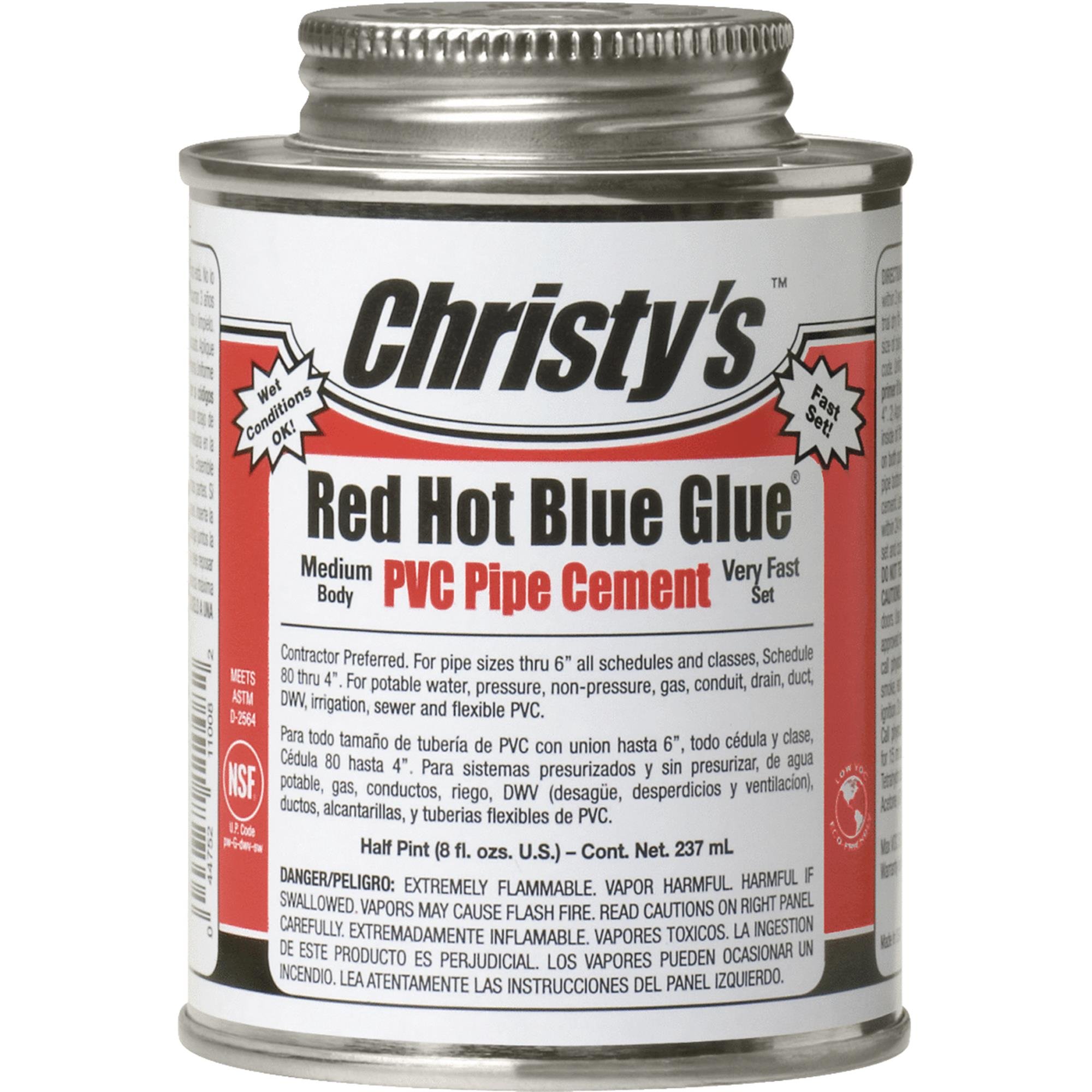 Christys RH-RHBV-HP 8 Oz Red Hot Blue Glue Low VOC