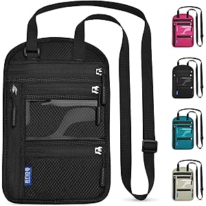 Borsa A Tracolla Da Petto RFID - Impermeabile, Nera, Per Documenti Di Viaggio E Oggetti Di Valore - Foto 2