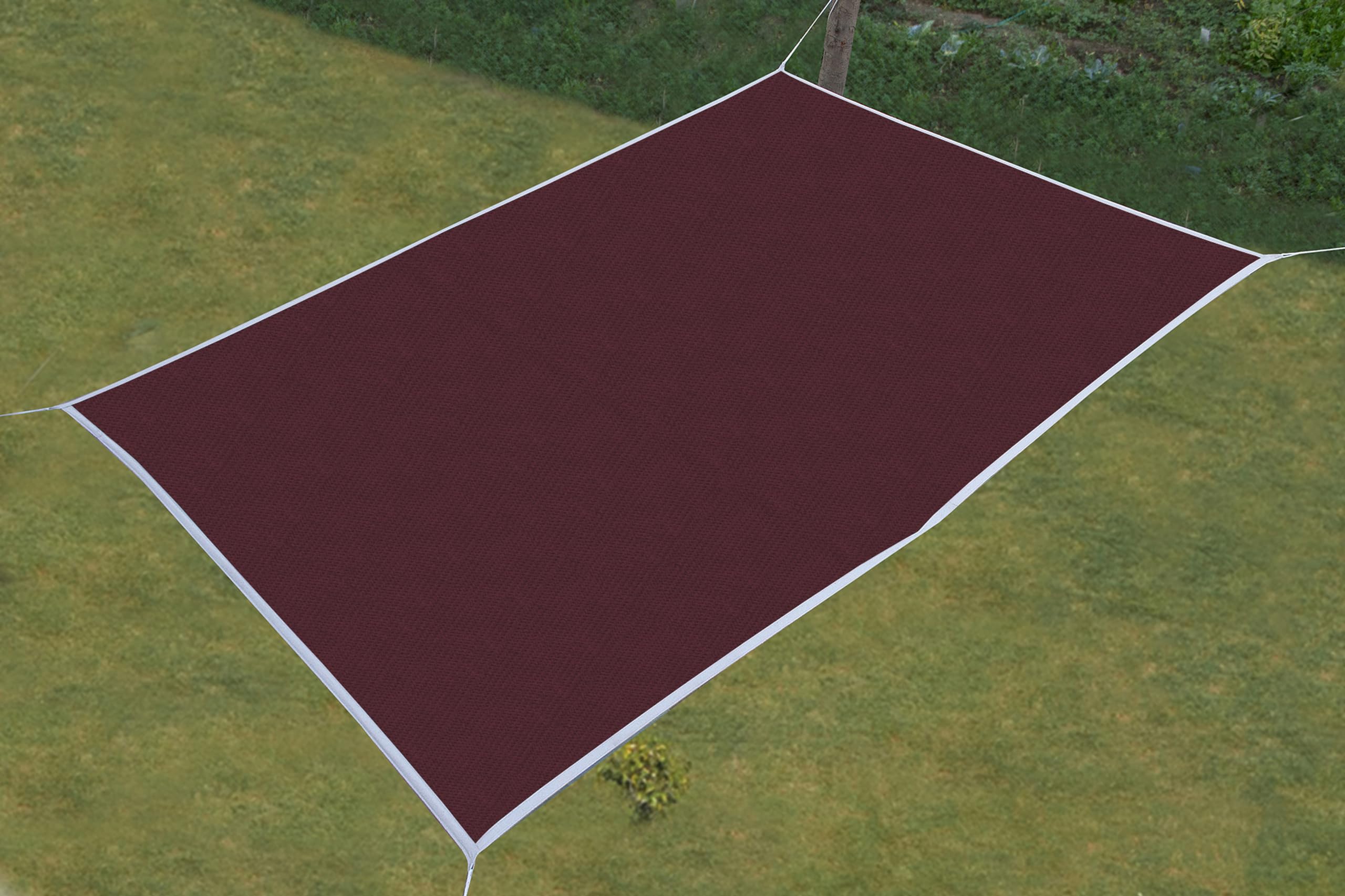 Duronet-HDPE Fabric Solid Rectangle Shade Sail(75-80%) Sun Blockage with Cotton Niwar Protection from Sun & UV Rays Used for Car Parking,Lawn,Garden,Porch (Wine Color, 10 X 5 Feet) Pack of 1 Piece-image-48