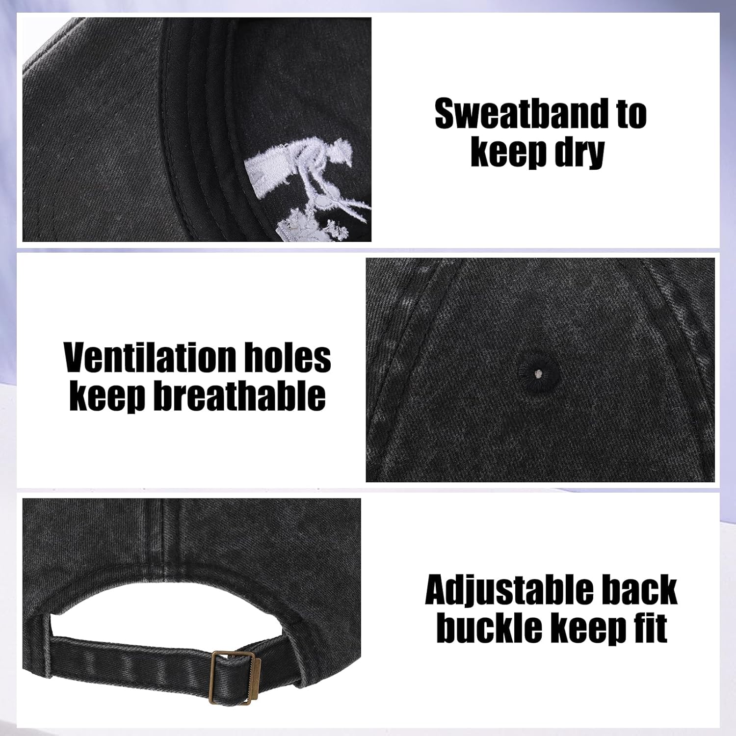 Gardening Gifts for Men, Adjustable Cotton Baseball Cap with Gift Box for Plant Lovers Black - Image 4