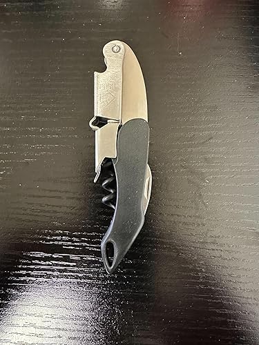 Miniatura 3 de Coutale Sommelier - Sacacorchos prémium para camareros de acero inoxidable negro, abridor de botellas de vino de doble palanca patentado francés