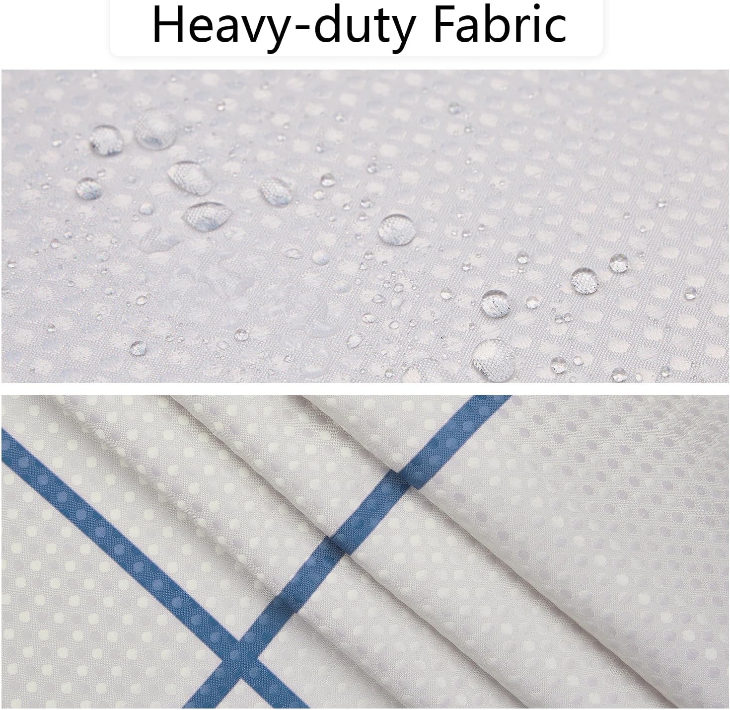 No Hook Shower Curtain with Snap in Liner Set, Waffle Hotel Style Shower Curtains, Waterproof Fabric Double Layers with Mesh Top Window, 71'' W x 74'' H, Neutral
