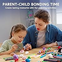 Vista 6 de Kit de pintura de roca: kit de roca que brilla en la oscuridad, artes y manualidades para niños de 6 a 12 años, suministros de arte, kits de pintura