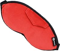 Vista 4 de Wild Essentials - Máscara de dormir de opulencia de microfelpa con tapones para los oídos de espuma suave (rojo atardecer)