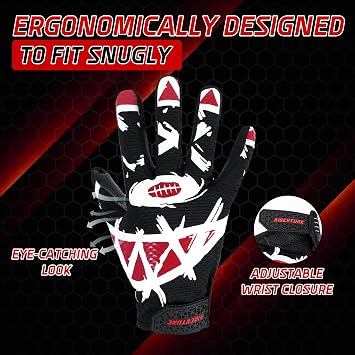 AIGEVTURE Youth Football Gloves Kids Receiver Gloves Sticky Football Gloves for Boys Girls