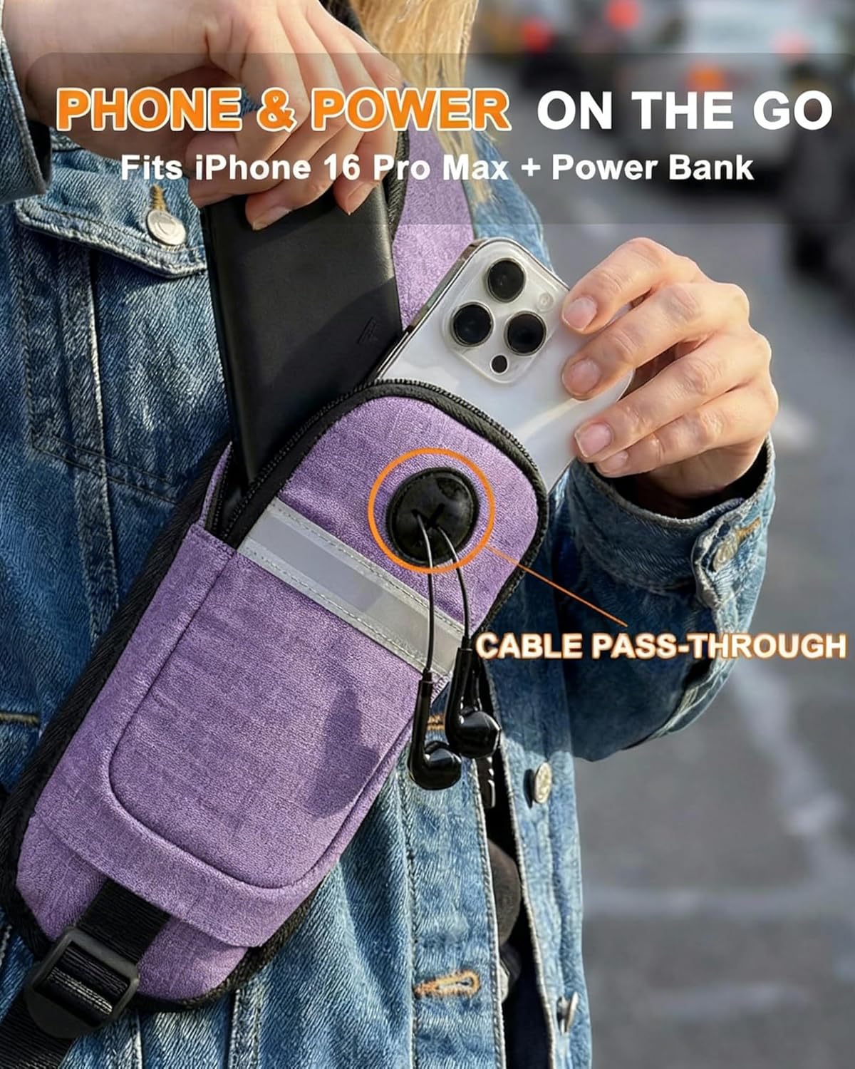 Structured Sling Backpack with Oversized Strap Pocket (Fits Power Bank) - Heavy Duty Water Resistant Crossbody Bag for Tech & Travel - Thick Padded Bottom Anti-Theft Daypack (Fits Tablet/Console) - Image 2