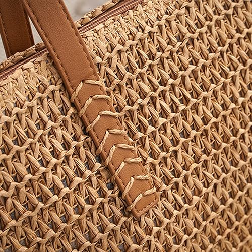 Miniatura 5 de Bolsa de playa para mujer, bolsa de paja tejida de verano, bolsa de paja para mujer, bolso de mano de paja para mujer, bolso de mano de vocación