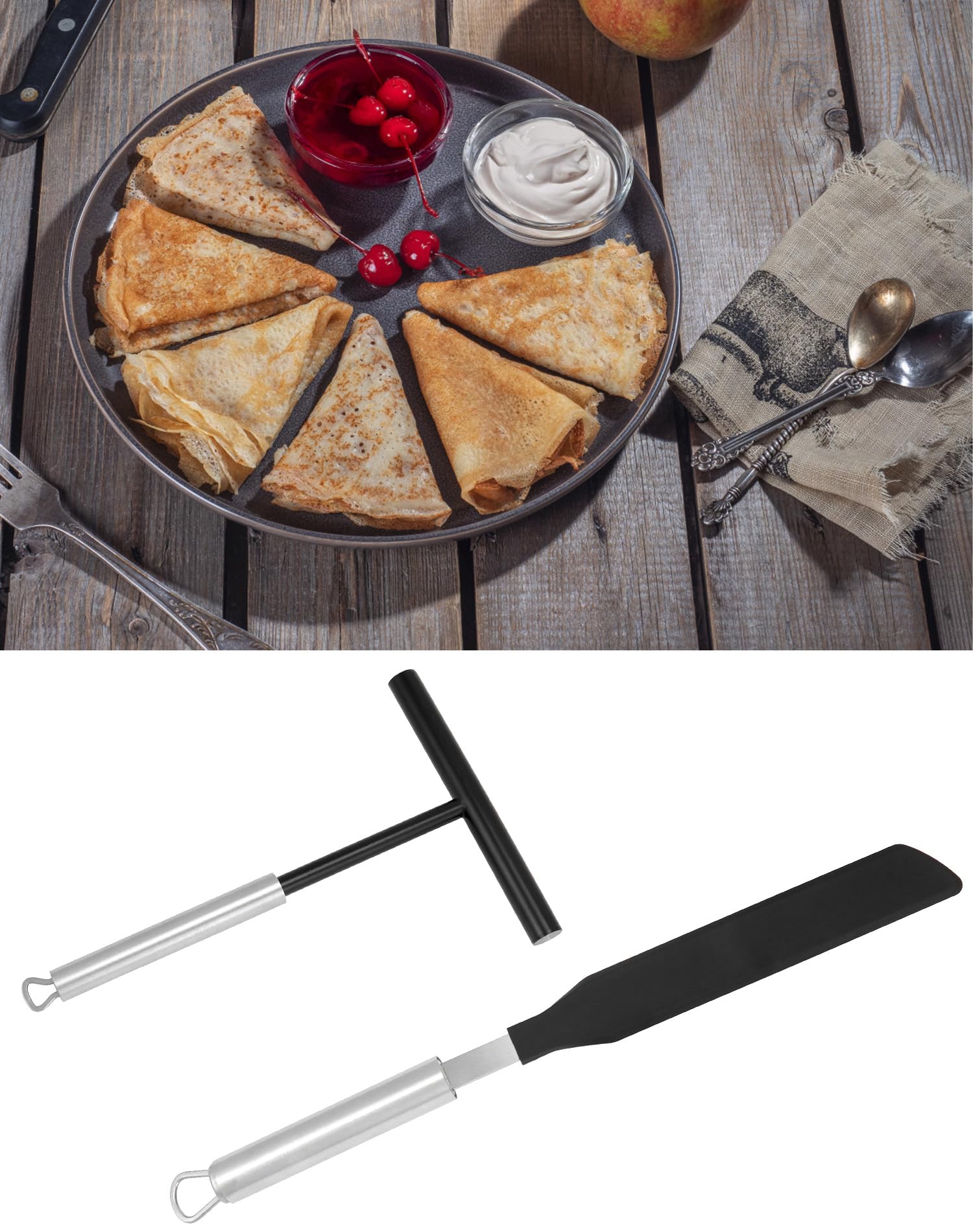 QWORK acciaio inossidabile 304 stendi crepes e spatola utensili da forno