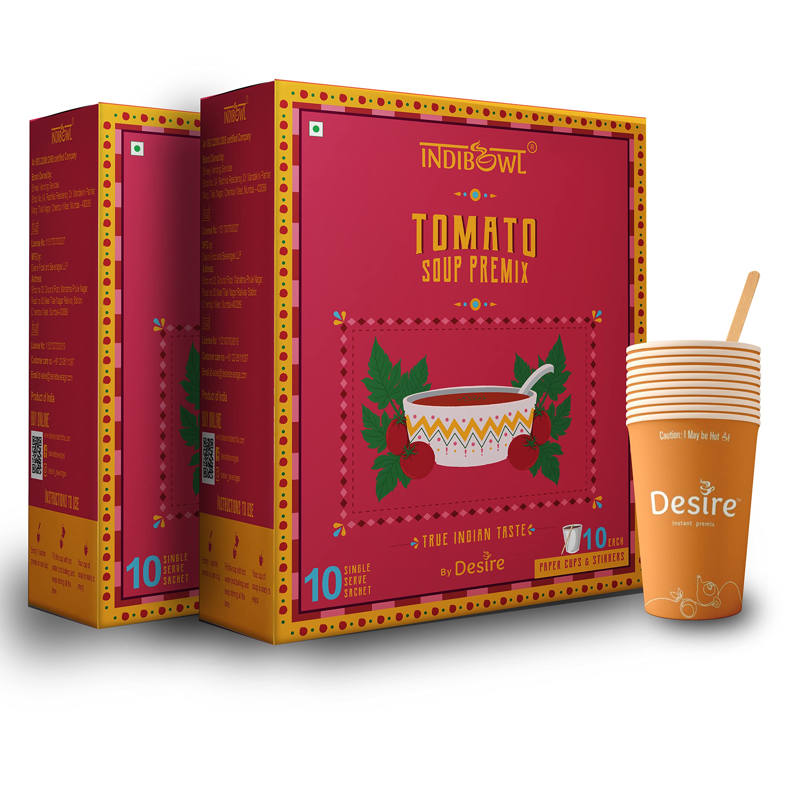 INDICUP Tomato Soup Packet | Ready to Eat Instant Soup Premix | Soup in Fresh Just Add Hot Water & Enjoy | Refreshing Taste | 20 Sachets (B0BHX229V9) Amazon Price History, Amazon Price Tracker