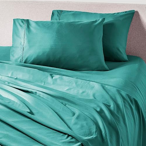PeachSkinSheets The Real Teal - Juego de sábanas  1500 tc nivel de suavidad  Sábanas refrescantes extra suaves para personas que duermen con calor y