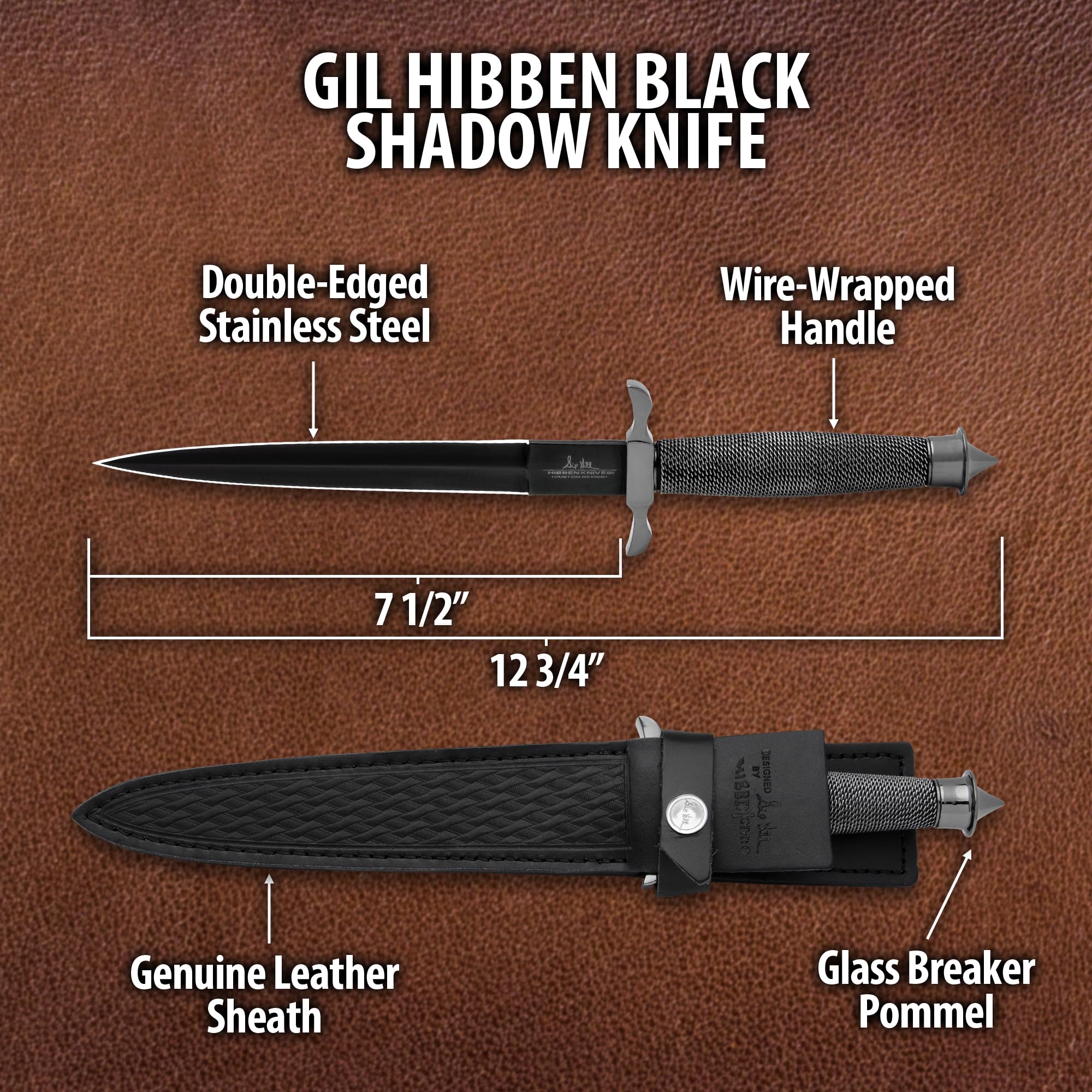 Amazon.com : Gil Hibben Black Shadow Dagger | 7 1/2