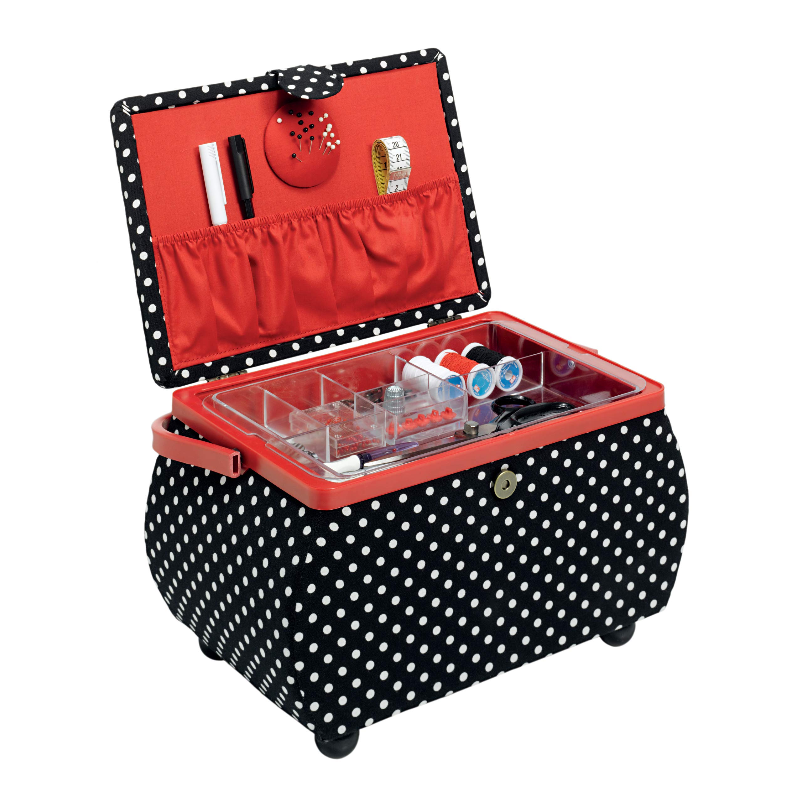 Prym Coffret Polka Dots, Taille l (Noir/Blanc)