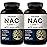2 Pack NAC Supplement (N-Acetyl Cysteine) with Quercetin, 1,200mg Per Serving, 480 Capsules | Double Strength Antioxidant Support for Immune, Liver, & Lung Health - Non-GMO
