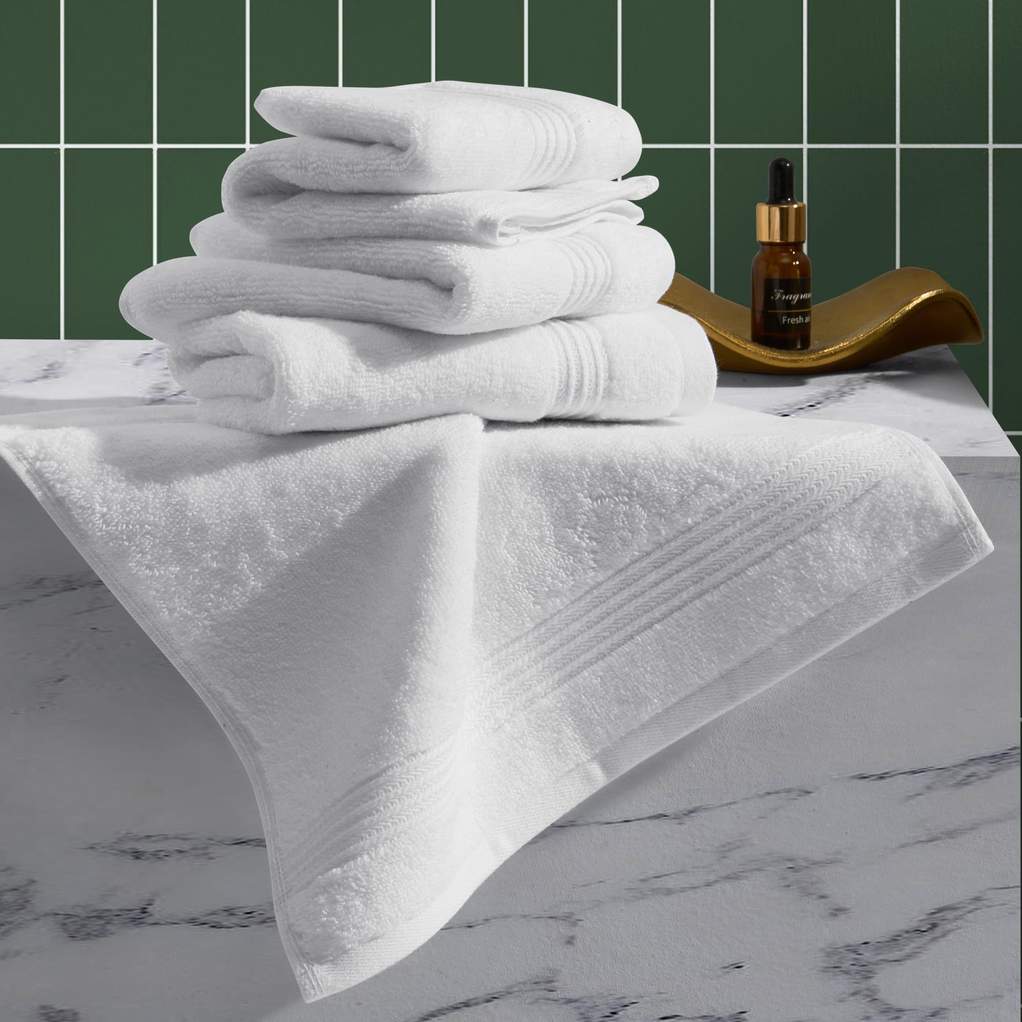 Ted Baker 4-Pack Washcloth Set - 100% Cotton - Soft, Highly Absorbent - 13" x 13", White