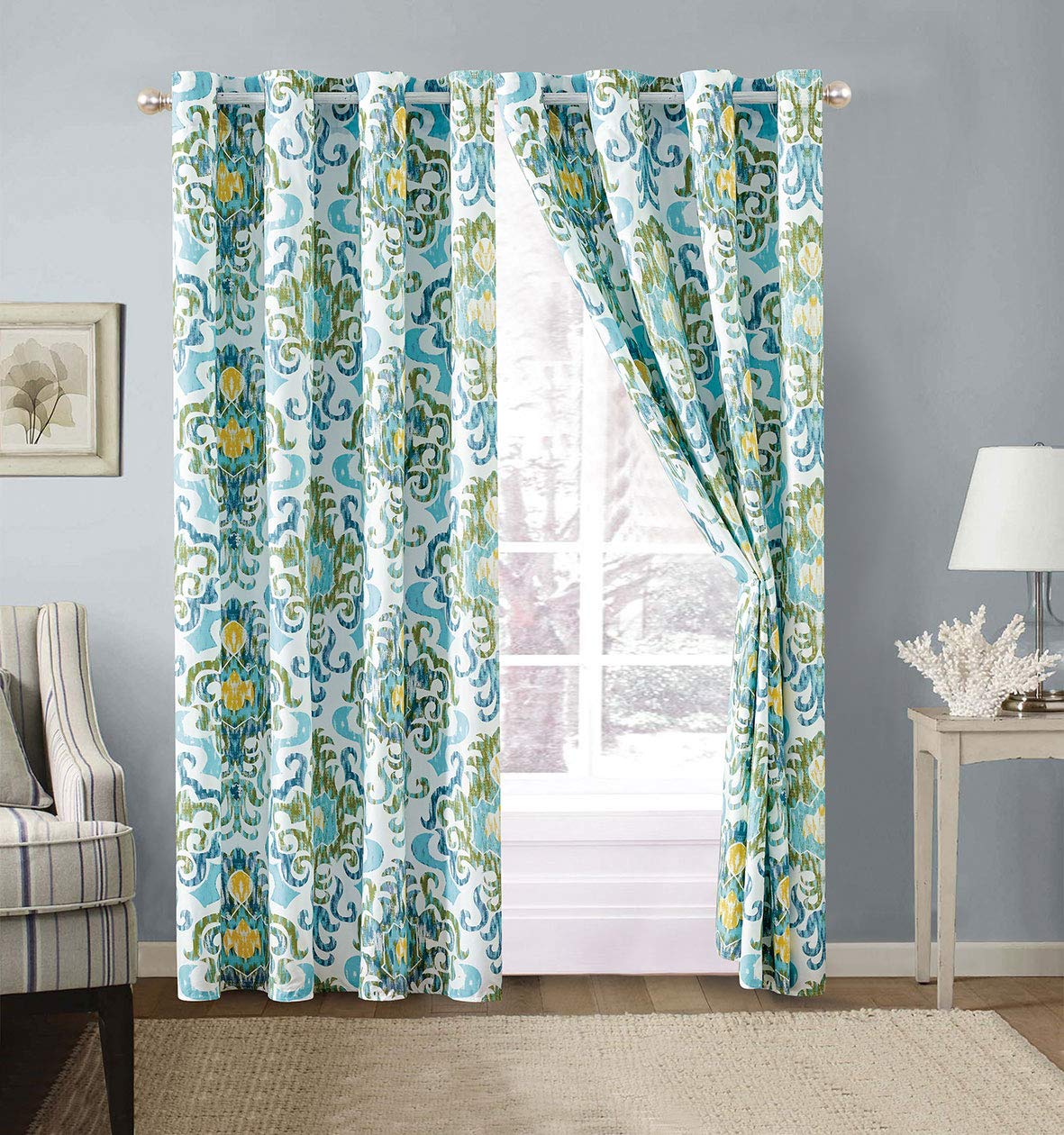 Turquoise And Yellow Curtains Curtains & Drapes