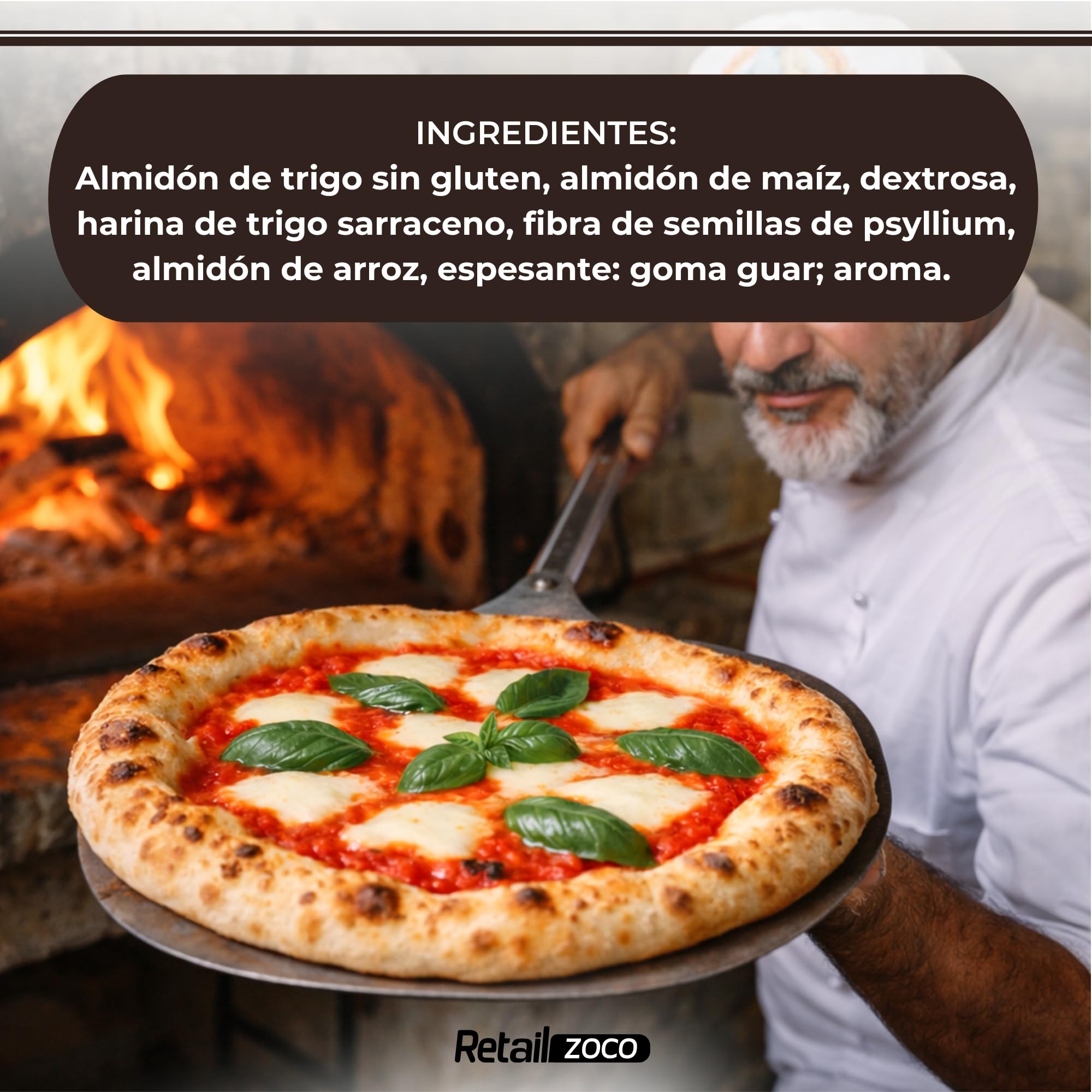 Harina Sin Gluten FioreGlut Caputo, Origen Italiana, ideal para una buena pizza o de un pan aromático, Sin Gluten, Sin Lactosa, Sin Huevos, Proteina 1%, Contiene 1 unidad de 1 Kg