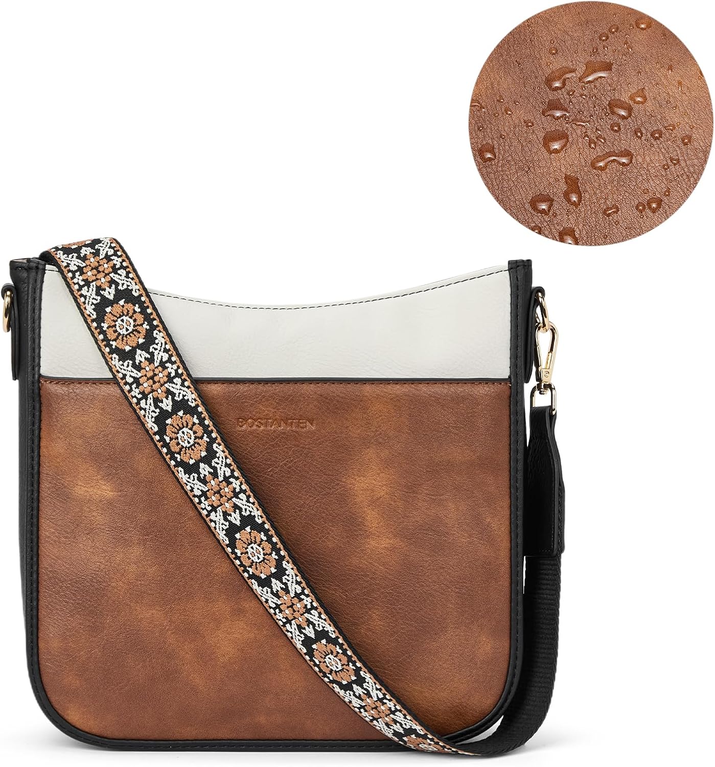 BOSTANTEN Crossbody Bags for Women Trendy Vegan Leather Hobo Purses Shoulder Handbags Wide Shoulder Strap - Image 6