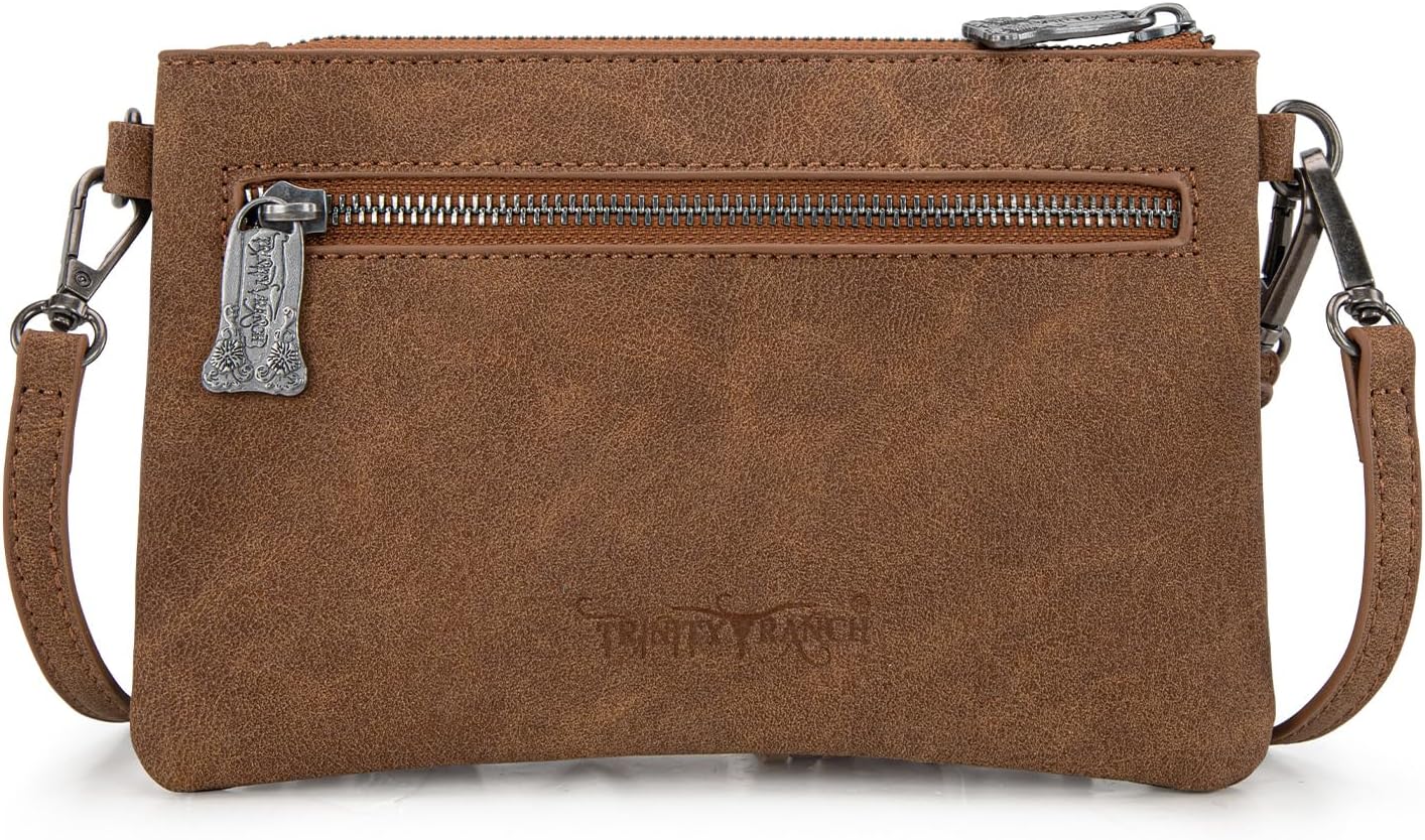 Trinity Ranch Floral Crossbody Bags for Women Tooled Western Clutch Wristlet Purses - Image 6