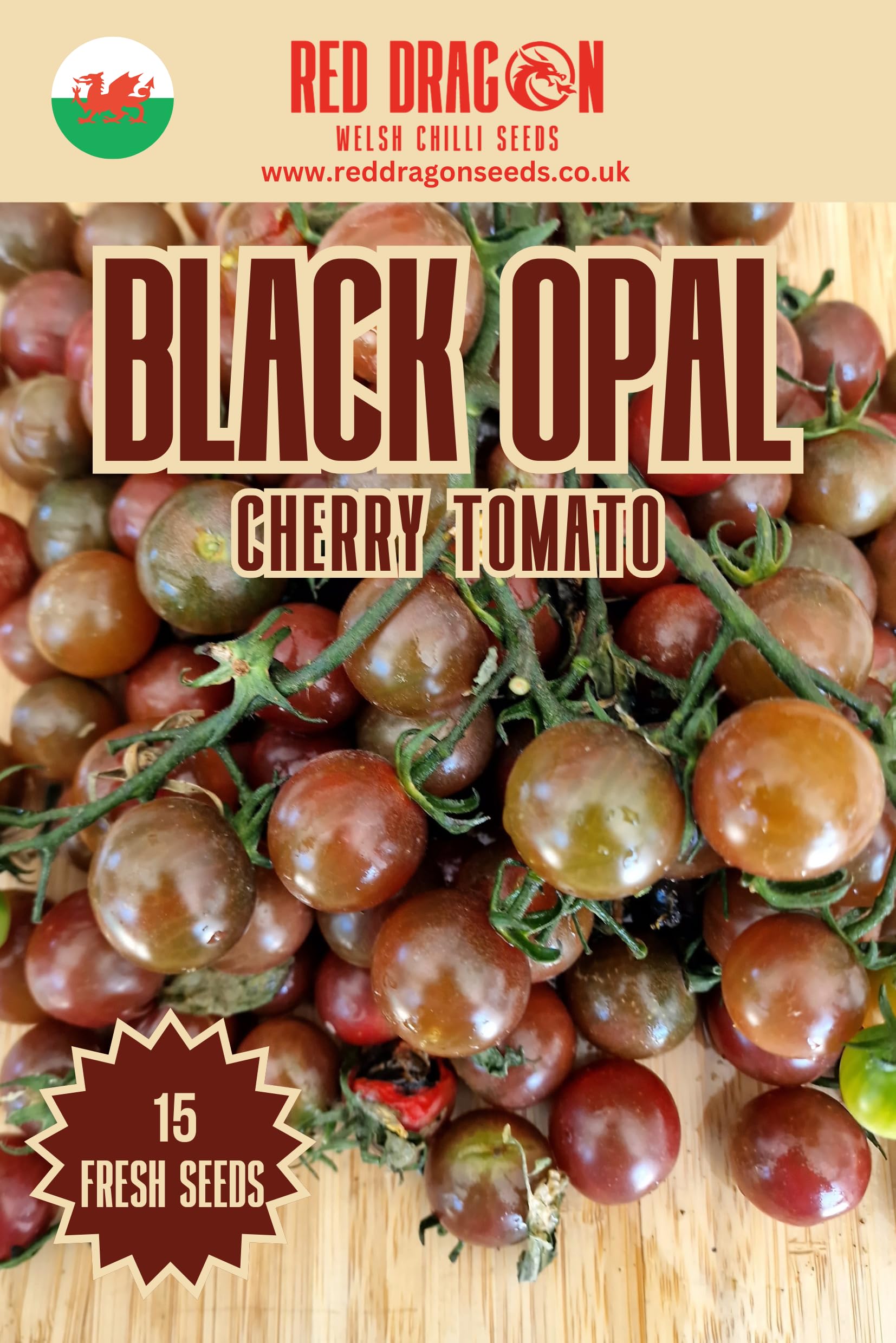 Black Opal Cherry Tomato Seeds - 15 Fresh Black Opal Cherry Tomato Seeds — image 1