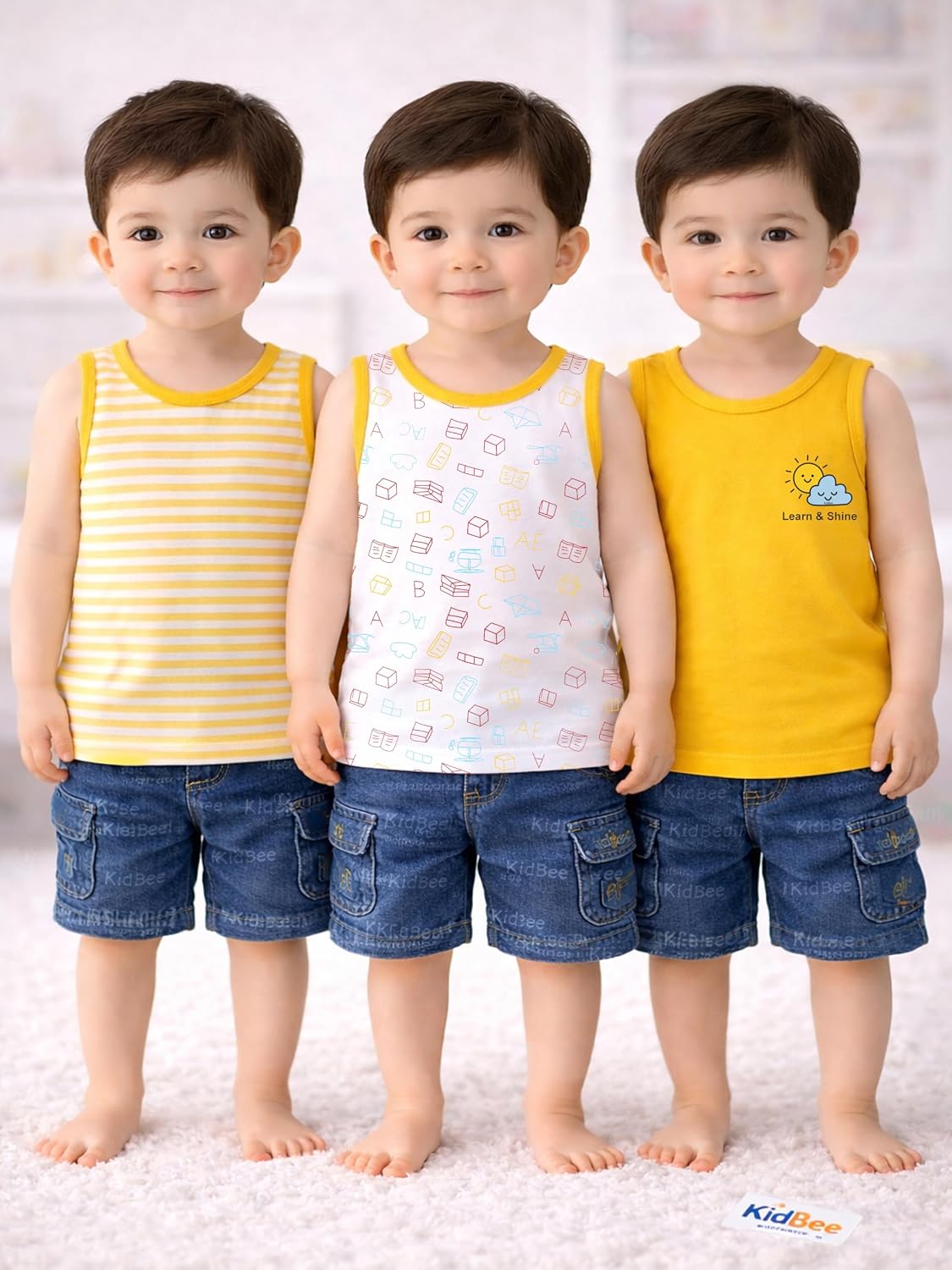 Kidbee Kids Cotton Sleeveless Vest Baniyan Pack of 3 | Soft Breathable Printed & Solid Tank Tops Innerwear for Boys & Girls - Review, Price and Buying Guide
