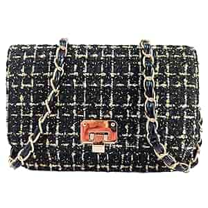 FGJKKK Small Quilted Shoulder Bag for Women Fashion Tweed