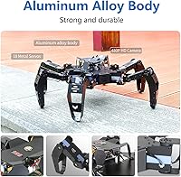 Vista 7 de Kit de robot Hexapod para ESP32, robot araña STEM para caminar, soporta programación Arduino C, App RC, transmisión de video, kit de marco