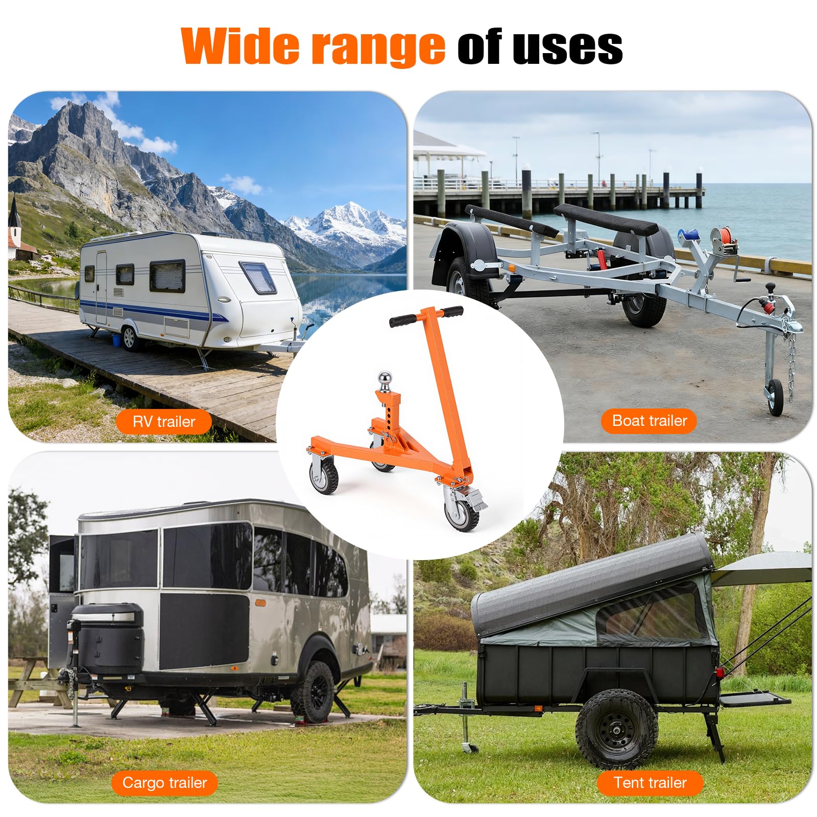 FAHKNS Trailer Dolly 1,587.6 kg Zungengewicht Anhänger Mover mit 5,1 cm & 2-5/16 Zoll Ball geeignet für Wohnmobil, Boot, Camper, Pritsche, geschlossene Anhänger und so weiter.