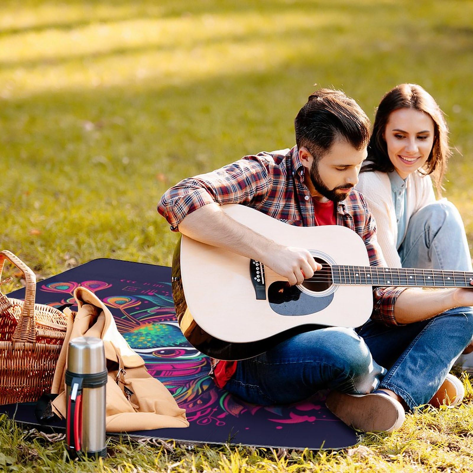 3D Stampa HummingUccello Coperta Picnic Impermeabile animalei Telo Impermeabile Pic Nic Pieghevole Tappeto Pic Nic Per Spiaggia Campeggio Pic-nic Attività All'aperto 148x148cm