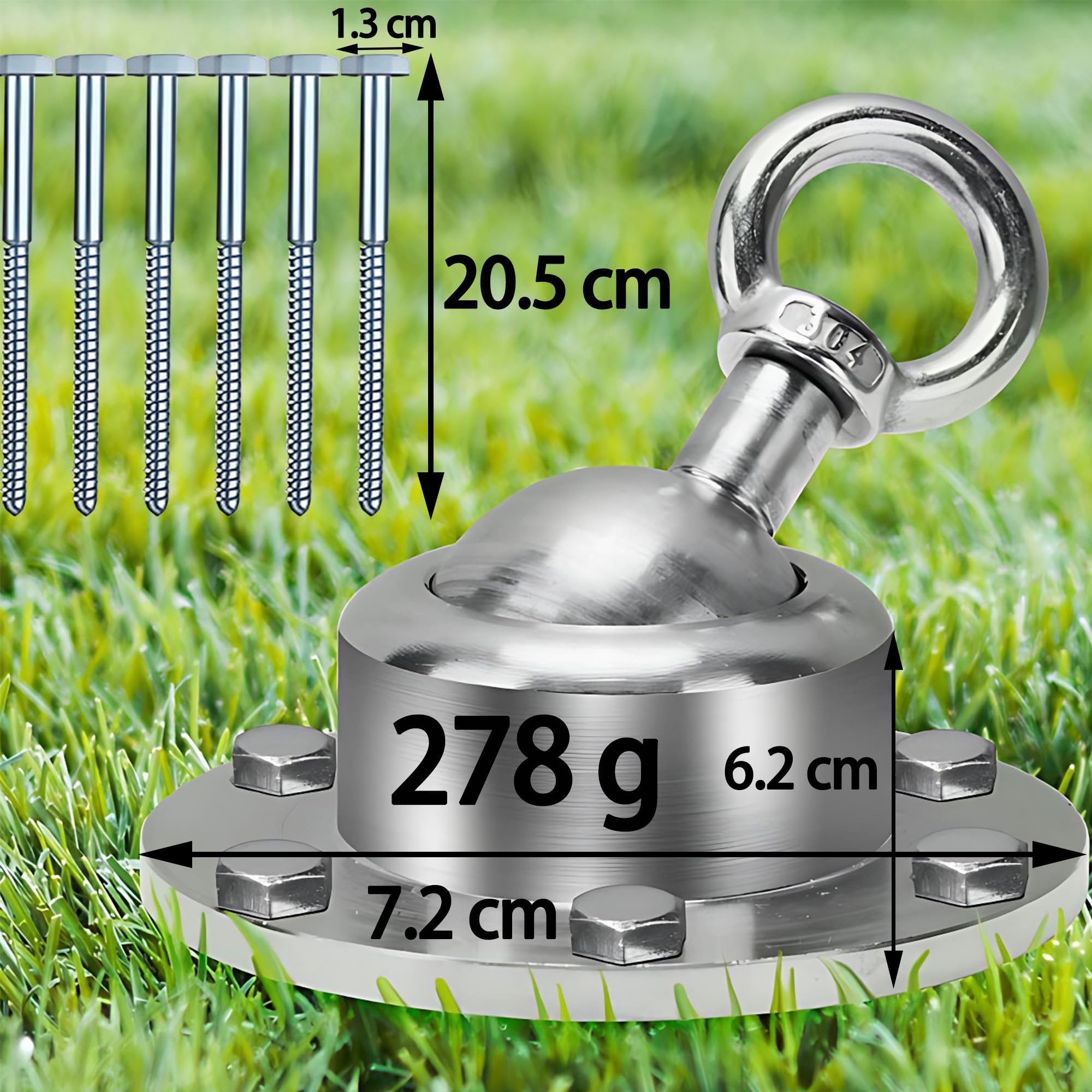 Boulon Antirouille Robuste Pivotant à 360 °, Chaîne d'Ancrage Pour Chien Et Chat, Ensemble De Fixation De Piquet De Sol Extérieur, Assorti De 6 Clous Longs, Sécurité Solide, Pour Extérieur, Cour
