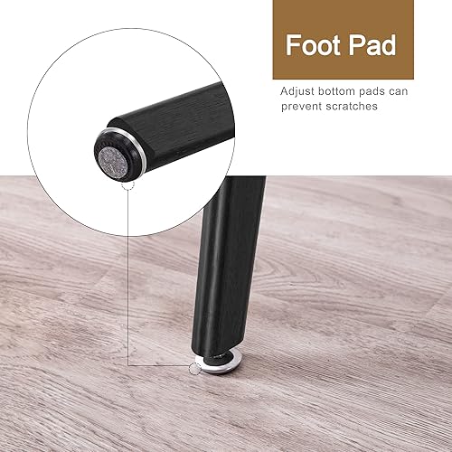 Miniatura 8 de ivinta Mesa de comedor redonda de vidrio para 2-4 personas, mesa de cocina moderna circular de 31.5 pulgadas con patas de madera para comedor, sala