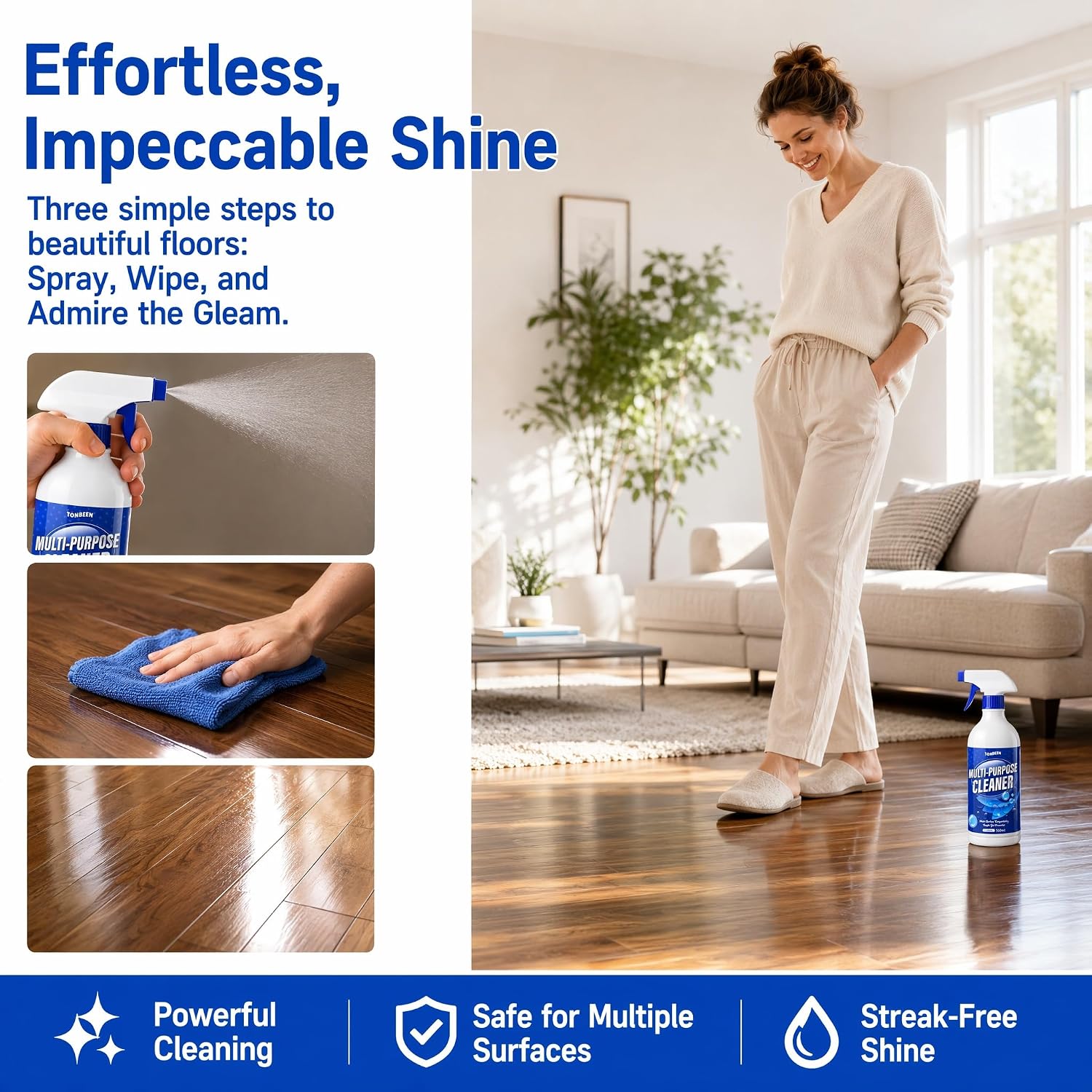 Wood Cleaner Spray for Hardwood Floor - 500ml Wood Floor Cleaner image 3