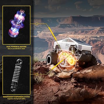 STEMTRON Amphibious Remote Control Car Toys for Boys 2.4 GHz 1:16 All Terrain Off-Road RC Car Waterproof RC Truck Pool Toys Gifts for Kids