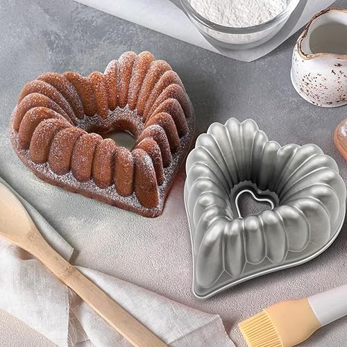 Miniatura 5 de Charlotte - Molde de aluminio para tartas, accesorios de cocina, decoración de Navidad, boda, familia, 3D, Charlotte (forma de corazón de amor)