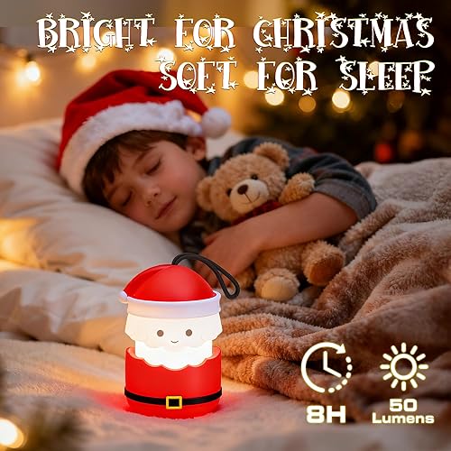 Vista 8 de Paquete de 3 faroles de Papá Noel de EverBrite para regalo de Navidad, 5 modos de luz, regalos de decoración navideña para mujeres y hombres