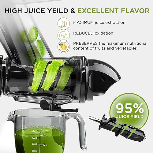Miniatura 3 de Máquina exprimidora de prensa en frío  Conducto de 3 pulgadas de ancho  Alta nutrición y rendimiento de jugo  3 modos de exprimidor  Fácil de