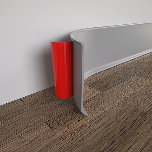 COUKIU Moldura flexible para zócalo, base de pared de vinilo autoadhesivo de 4 pulgadas x 10 pies, base de pared de goma para despegar y pegar