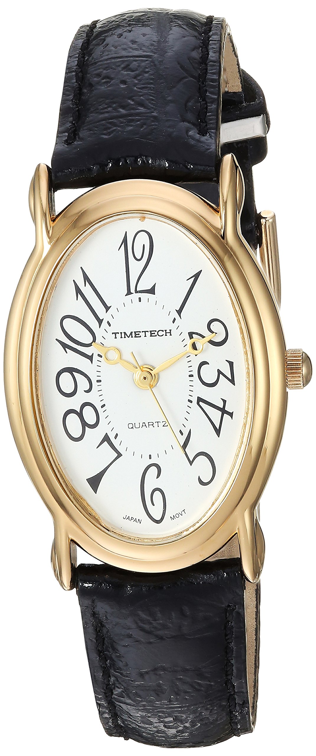 TIMETECHWomen's Easy Reader Watch White dial Black strap