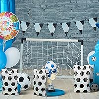Vista 6 de Sinmoe 50 bolsas de golosinas de fútbol, bolsas de plástico para regalos de fiesta de fútbol, suministros de fiesta deportiva para decoraciones