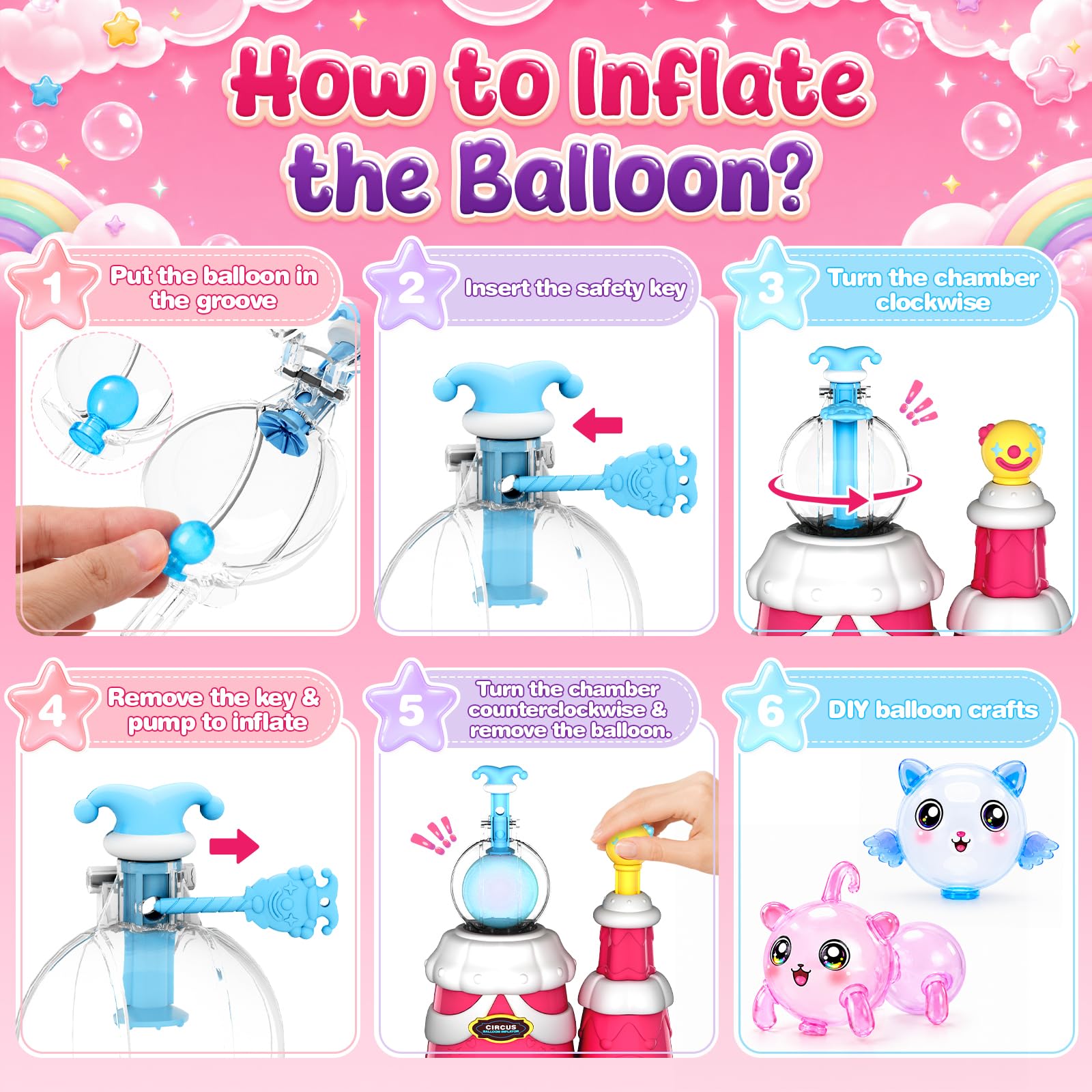 Innofans Kit de manualidades de globos con calcomanías decoradas para niños, kit de manualidades para niños de 4 a 8 años, juguetes de arte y manualidades, actividades creativas, regalos de cumpleaños