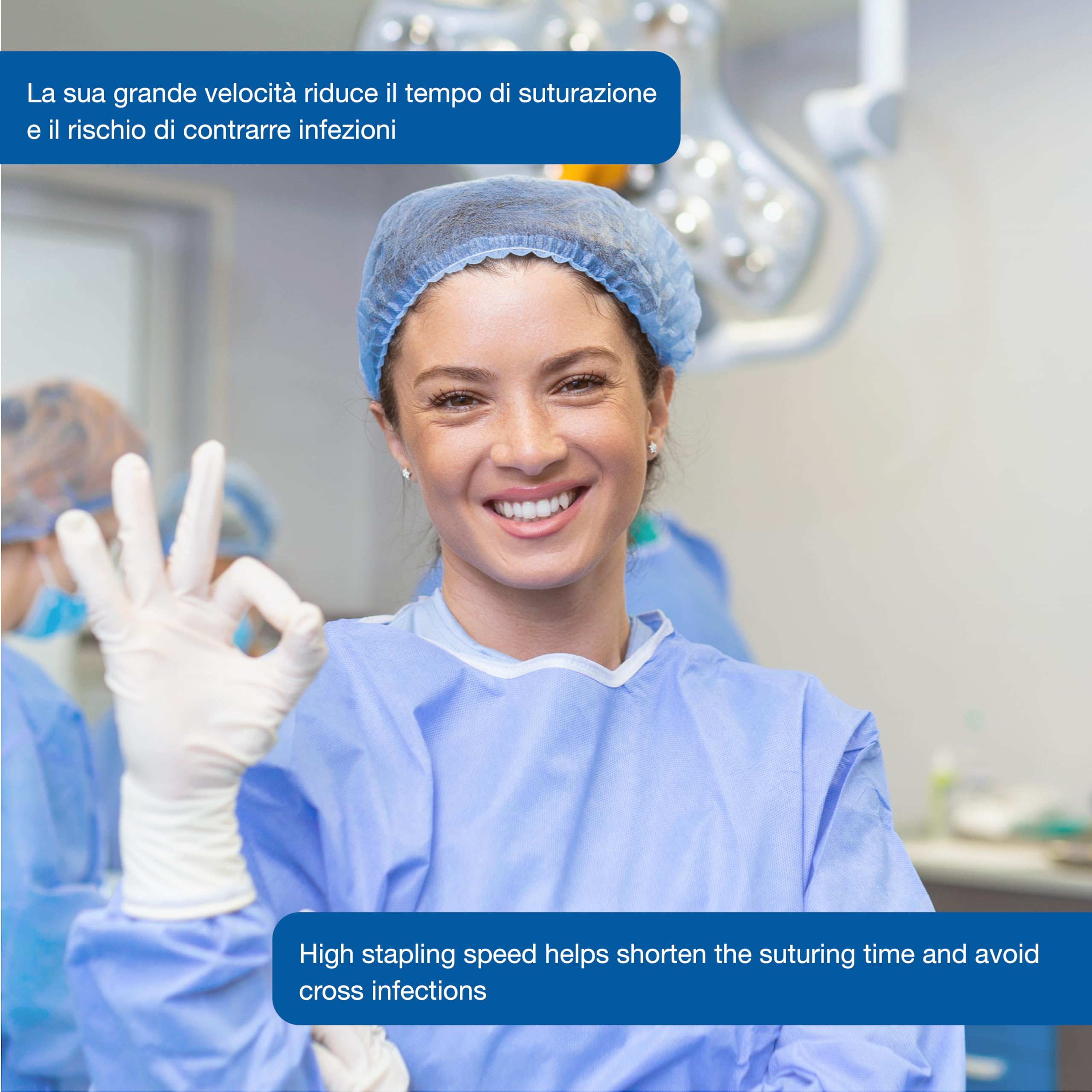Gima Agrafeuse Cutanee Sterile pour Incisions, 5 Pièce