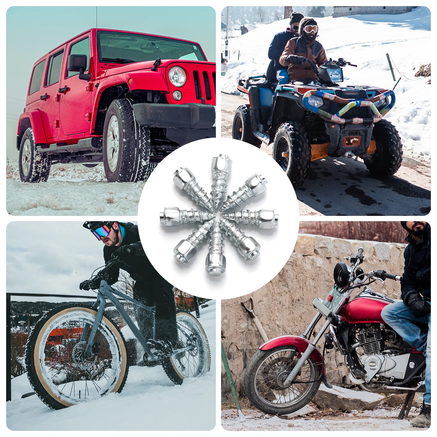 PEUTIER 200 borchie a vite per pneumatici, 4 x 12 mm, per pneumatici invernali da neve, ATV, con strumento di installazione, per auto, camion, moto, bicicletta, bagagliaio, ATV, SUV, accessori per
