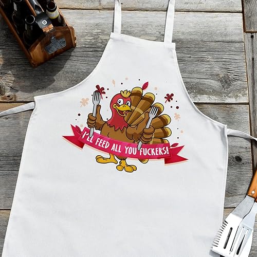 Miniatura 2 de Funny Thanksgiving Apron - I'll Feed All You Fuckers