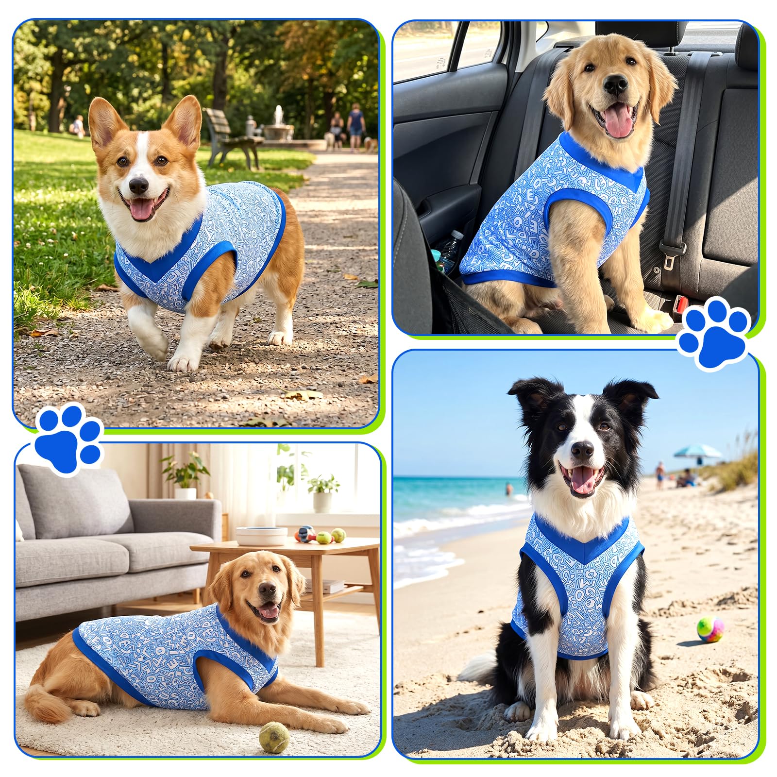 Kühlweste für Hunde, Atmungsaktiv Hundekühlweste Sommer, Soft Kühlmantel für Hunde,Cool und Bequem Hundeshirt, Leichte Hundemantel für Kleine Mittelgroße,für Spaziergang Outdoor