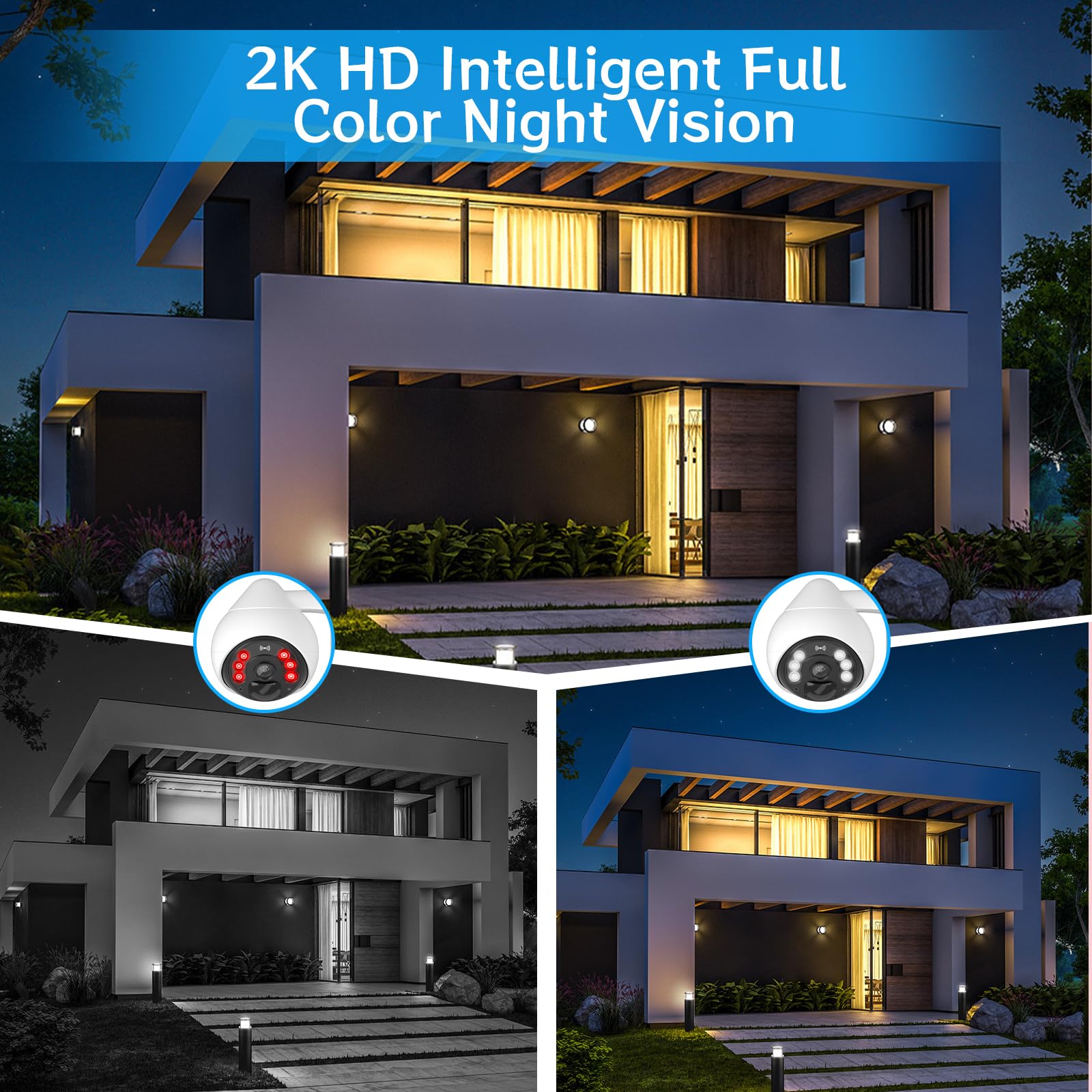 Videocamera WiFi 4MP Interna Con Visione Notturna A Colori E Rilevamento Umano – App V360Pro, Supporto MicroSD